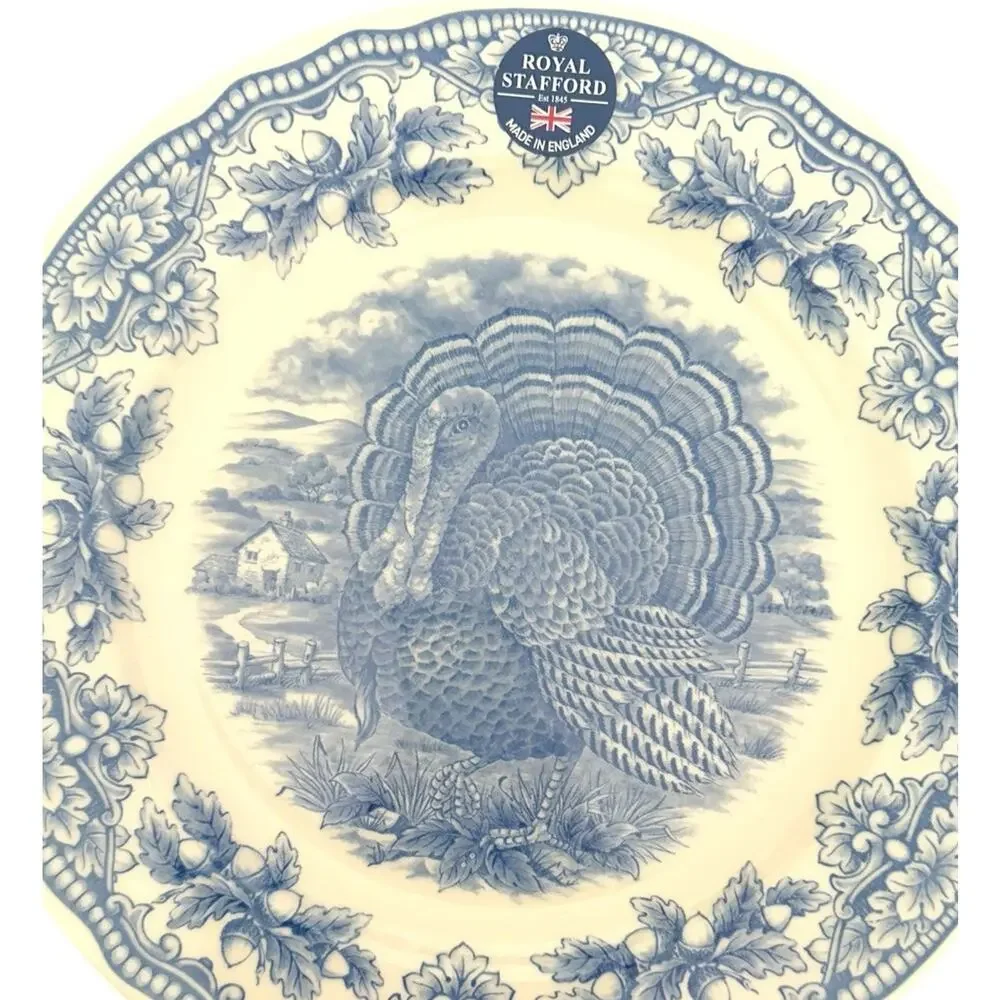 Set of 4 Royal Stafford Blue Turkey 10 1/2